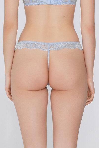 Blue Delicate Lace Tanga Panel G-String, 5701_809Y, large image number 2