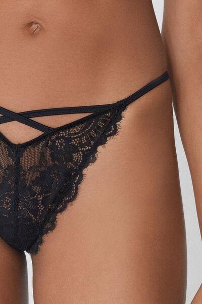 Black Empire Tanga Panel G-String, Black, large image number 3