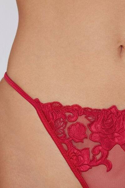 Red Rose Wonder Tanga Panel Lace G-String, 5701_873V, large image number 3