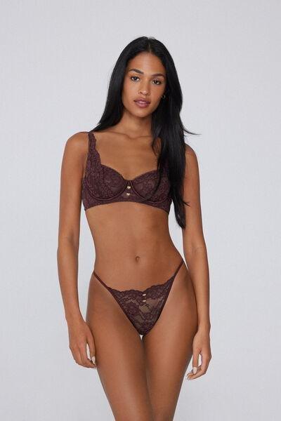 Violet Lovely Charm Tanga Panel Lace G-String, 5701_919Y, large image number 1