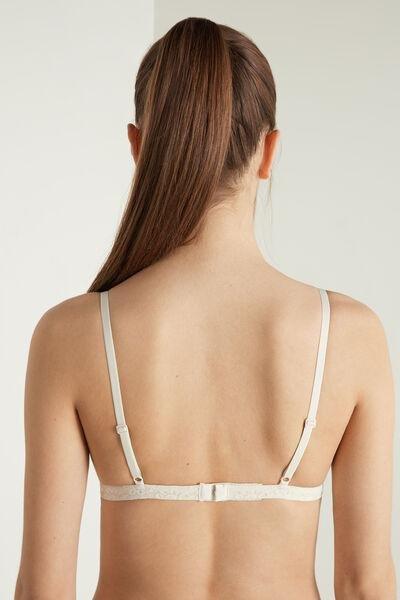 Cream Padded Triangle Positano Lace Bra, , large image number 2