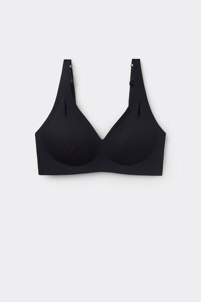 Black Laser Cut Triangle Bra, Black, large image number 3