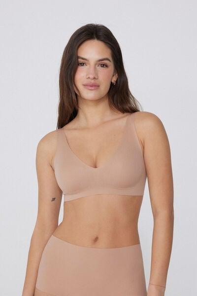 Beige Laser Cut Triangle Bra, Natural Blush, medium