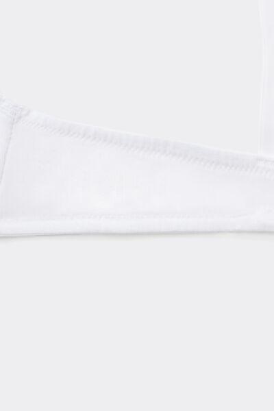 White Lightly Padded Triangle Bra, White, large image number 5