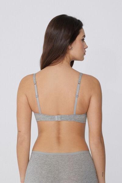Grey Lightly Padded Triangle Bra, , large image number 2