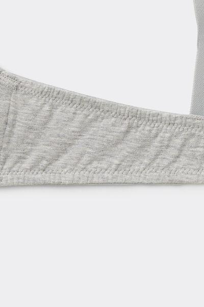 Grey Lightly Padded Triangle Bra, Light Grey Blend, large image number 5