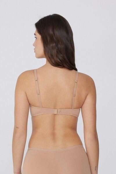 Beige Padded Triangle Bra, Natural Blush, large image number 2