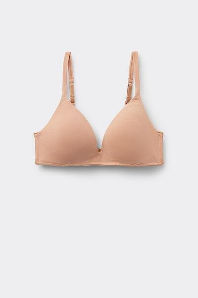Beige Padded Triangle Bra, , large image number 4