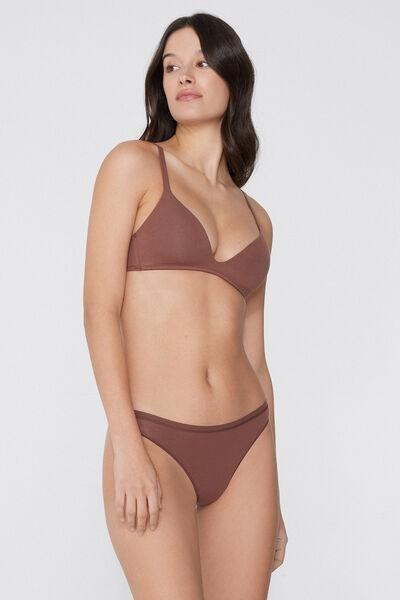 Beige London Lightly Padded Triangle Cotton Bra, 5701_304Y, medium