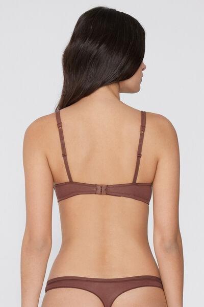 Beige London Lightly Padded Triangle Cotton Bra, 5701_304Y, medium