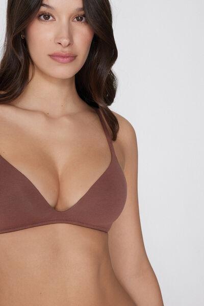 Beige London Lightly Padded Triangle Cotton Bra, 5701_304Y, large image number 3