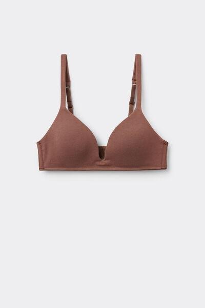 Beige London Lightly Padded Triangle Cotton Bra, 5701_304Y, large image number 4