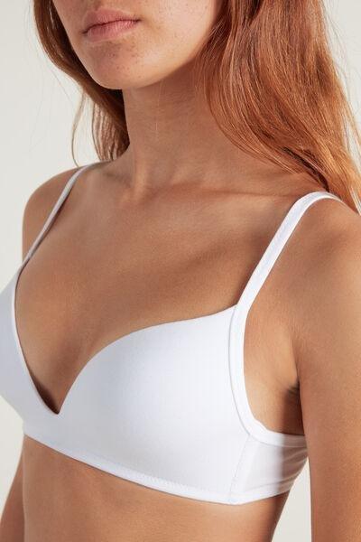 Tezenis - White London Non-Wired Padded Triangle Cotton Bra