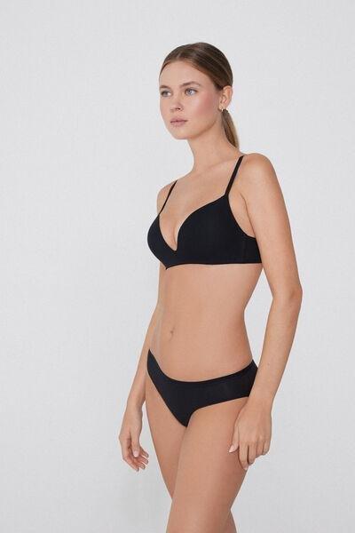 Black Non-Wired Triangle Bra, Black, large image number 7