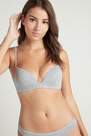LIGHT GREY BLEND London Non-Wired Padded Triangle Bra in Cotton