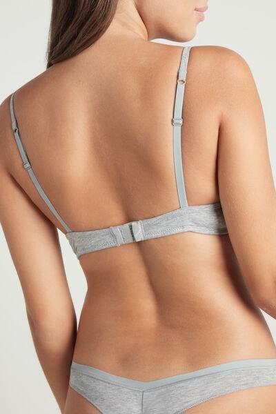Grey Non-Wired Triangle Bra, , large image number 2