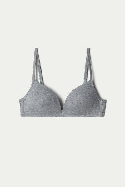 Grey Non-Wired Triangle Bra, , large image number 4