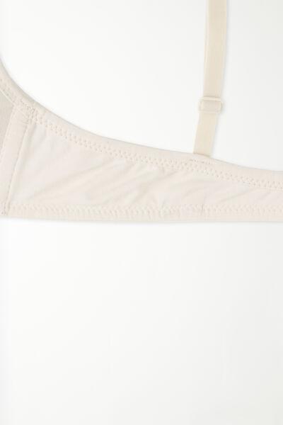 Cream Non-Wired Triangle Bra, , large image number 6
