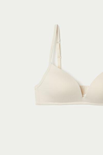 Cream Non-Wired Triangle Bra, Ivory Cream, large image number 7