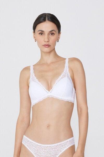 White Havana Triangle Bra, White, medium