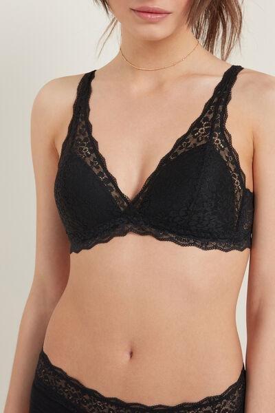 Black Havana Recycled Lace Triangle Bra, , large image number 0