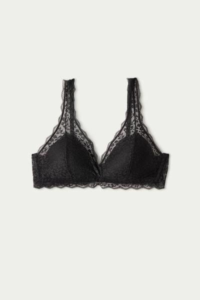 Black Havana Recycled Lace Triangle Bra, , large image number 5