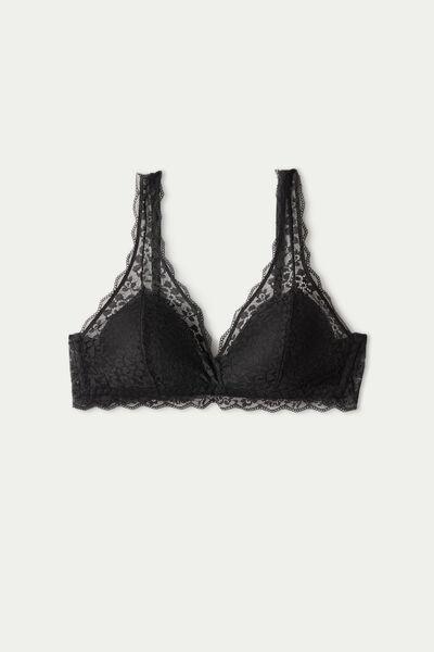 Black Havana Recycled Lace Triangle Bra, , large image number 6