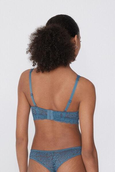 Blue V-Neck Triangle Bra, 5701_066Y, large image number 2