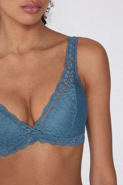 Blue V-Neck Triangle Bra, 5701_066Y, large image number 3