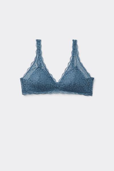 Blue V-Neck Triangle Bra, 5701_066Y, large image number 4