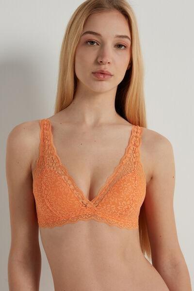 Orange Havana Recycled Lace Triangle Bra, , large image number 0