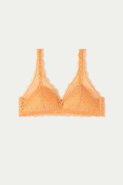 Orange Havana Recycled Lace Triangle Bra, , large image number 4