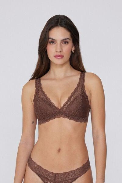 Caramel Havana Lace Triangle Bra, 5701_304Y, large image number 0