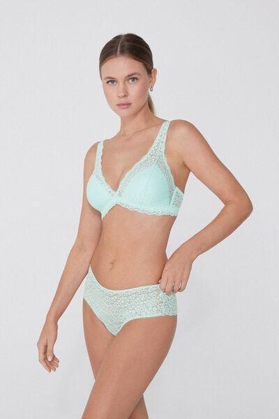Green Havana Recycled Laced Triangle Bra, 5701_513W, large image number 0