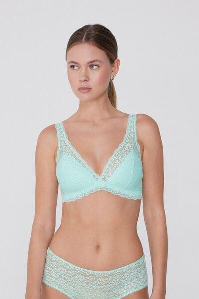 Green Havana Recycled Laced Triangle Bra, 5701_513W, large image number 1