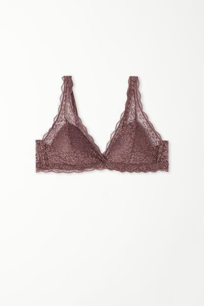 Brown V-Neck Wireless Triangle Bra, 5701_872V, large image number 0