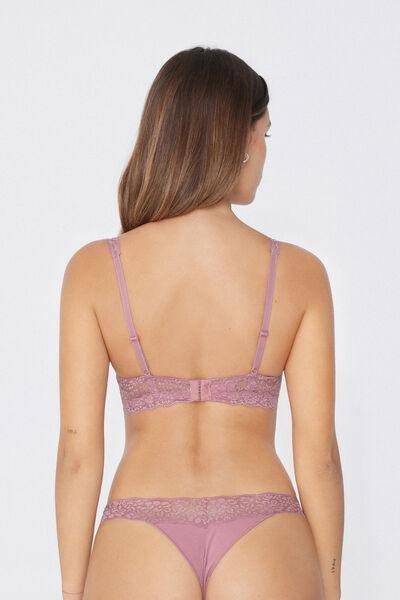 Purple Havana Recycled Lace Triangle Bra, 5701_874W, large image number 1