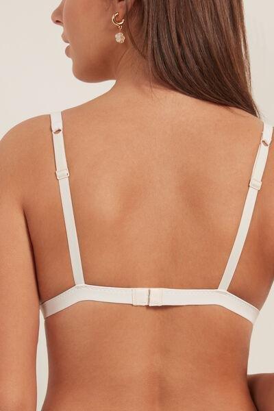 Cream Istanbul Recycled Lace Triangle Bra, Ivory Cream, large image number 2