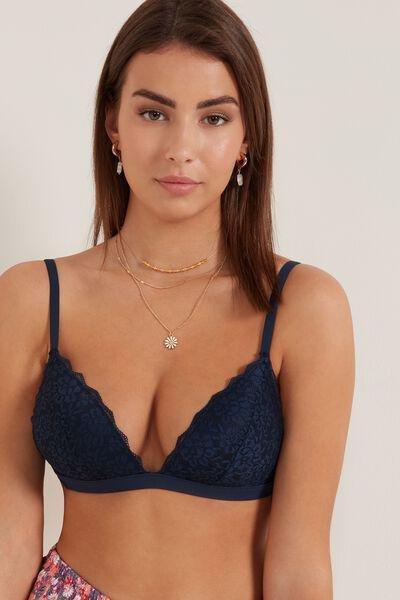 Blue Istanbul Recycled Lace Triangle Bra, Absolute Blue, large image number 0