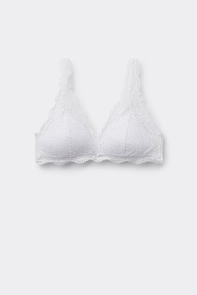 White Havana Recycled Lace Triangle Bra, White, large image number 4