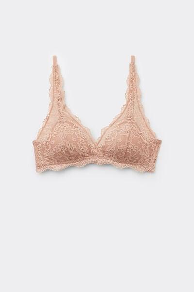 Beige Havana Recycled Lace Triangle Bra, Natural Blush, large image number 4