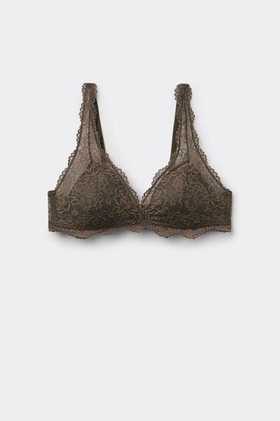 Khaki Havana Recycled Lace Triangle Bra, 5701_226Z, large image number 4