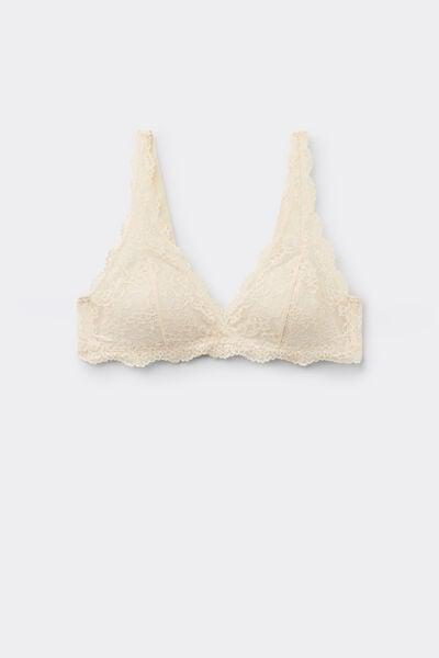 Cream Havana Recycled Lace Triangle Bra, Ivory Cream, large image number 4
