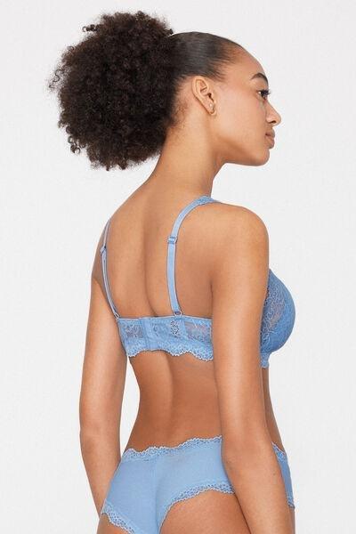 Blue Havana Recycled Lace Triangle Bra, 5701_393Z, medium