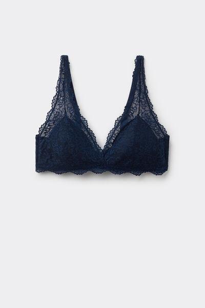 Navy Havana Recycled Lace Triangle Bra, Absolute Blue, large image number 4