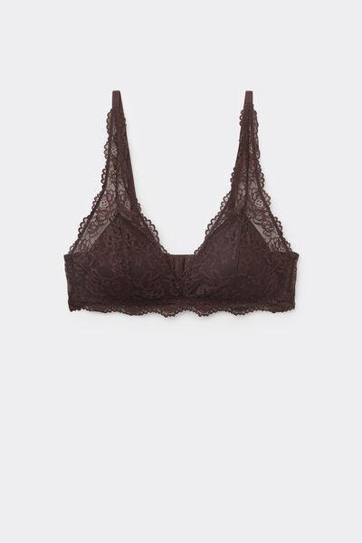 Brown Havana Recycled Lace Triangle Bra, 5701_680Z, large image number 0