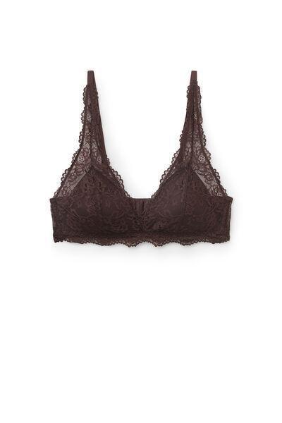 Brown Havana Recycled Lace Triangle Bra, 5701_680Z, large image number 1