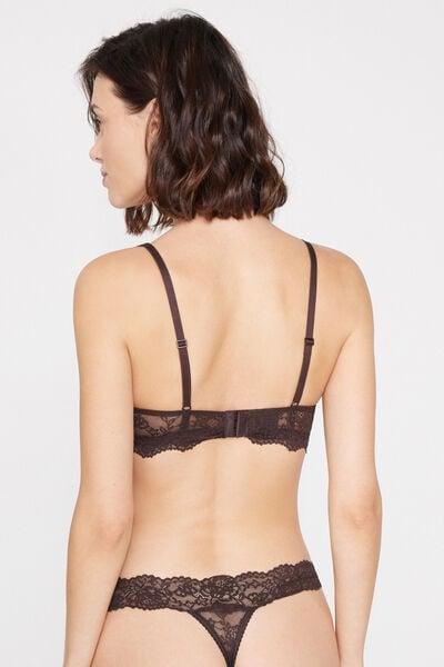 Brown Havana Recycled Lace Triangle Bra, 5701_680Z, large image number 2
