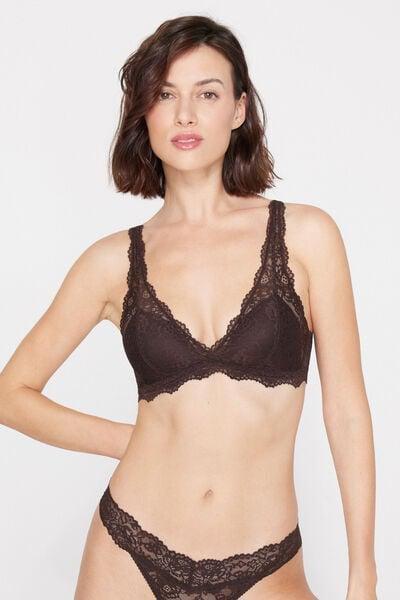 Brown Havana Recycled Lace Triangle Bra, 5701_680Z, large image number 4