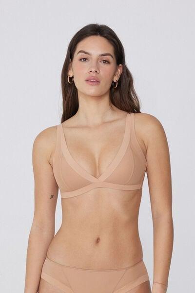 Beige Lightly Padded Triangle Bra, Natural Blush, large image number 1